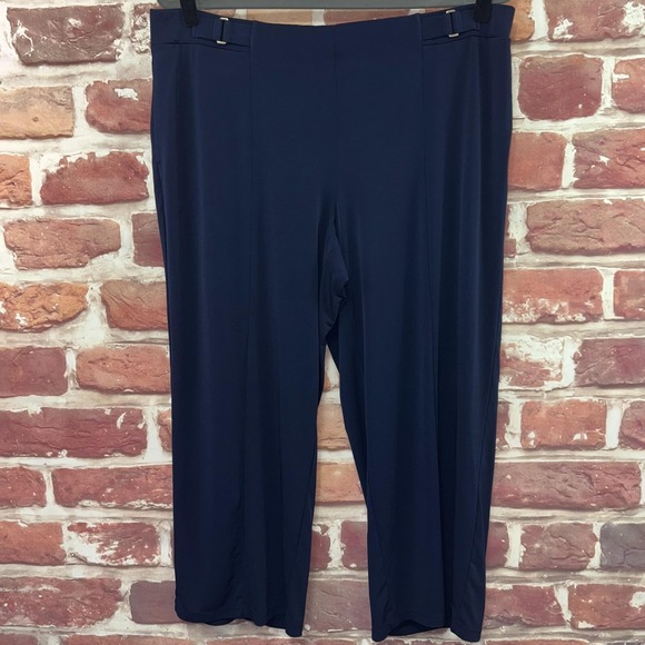 Susan Graver Pants - Susan Graver Dress Pants Women's 1X Petite Dark Blue Waist Accent Casual Career
